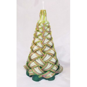 Ručně řezan&aacute; sv&iacute;čka 20cm - &scaron;estic&iacute;p&yacute; kužel