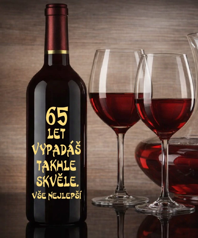 Moravské víno s číslem 65