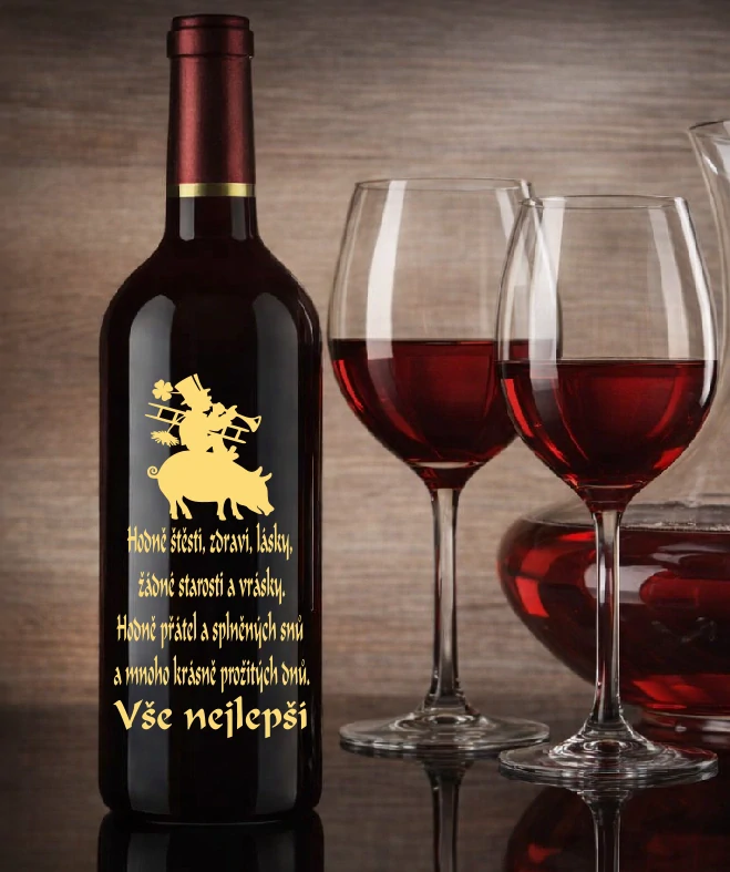 Moravské víno s básničkou Kominík
