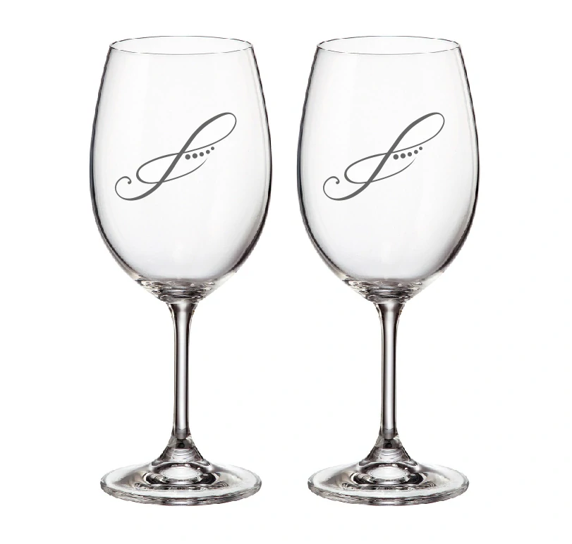 Duo pískované skleničky s kmínkami Swarovski