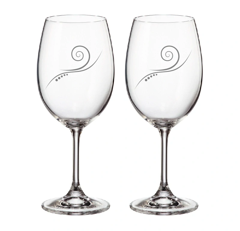 Duo skleničky pískované s kamínkami Swarovski