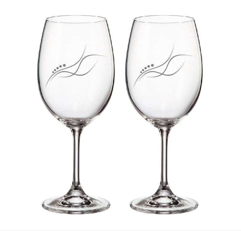 Duo pískované skleničky s kmínkami Swarovski