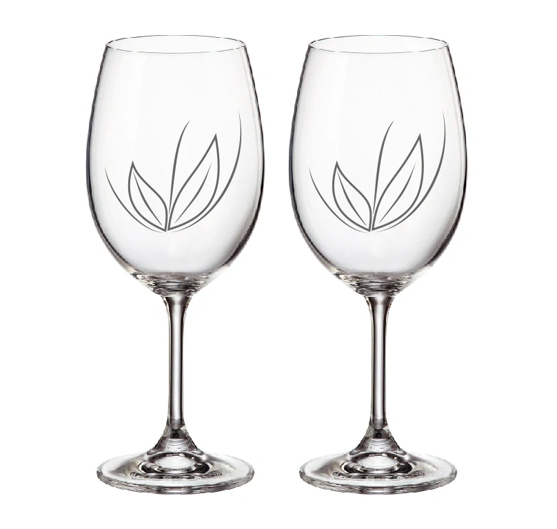 Duo skleničky pískované s kamínkami Swarovski