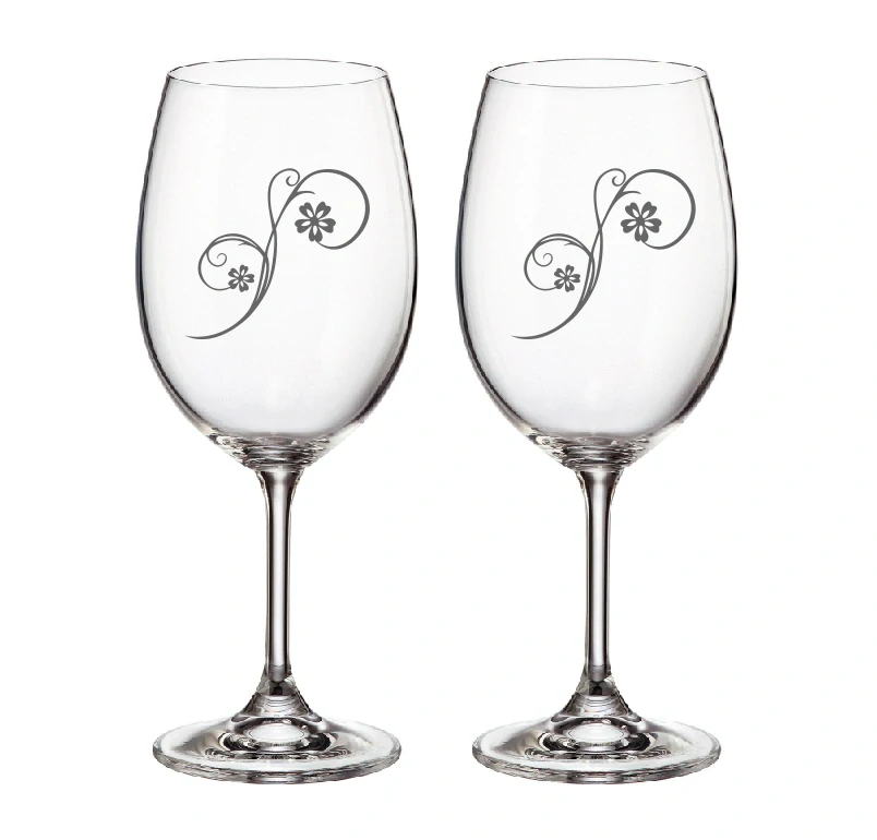 Duo skleničky pískované s kamínkami Swarovski