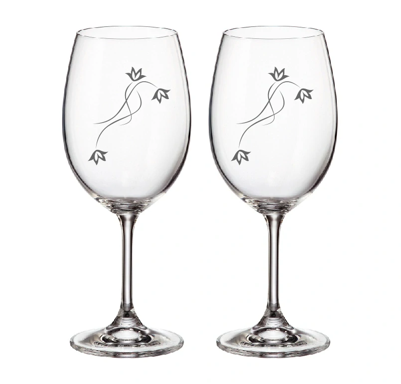 Duo pískované skleničky s kmínkami Swarovski