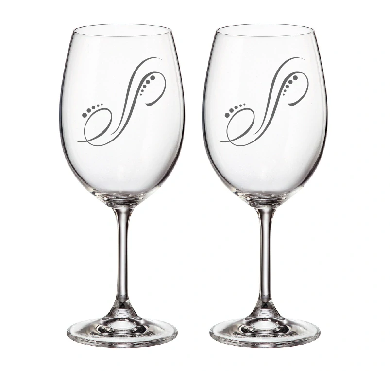 Duo pískované skleničky s kmínkami Swarovski