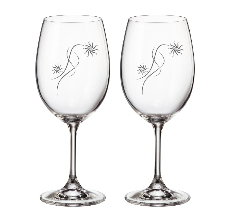 Duo skleničky pískované s kamínkami Swarovski