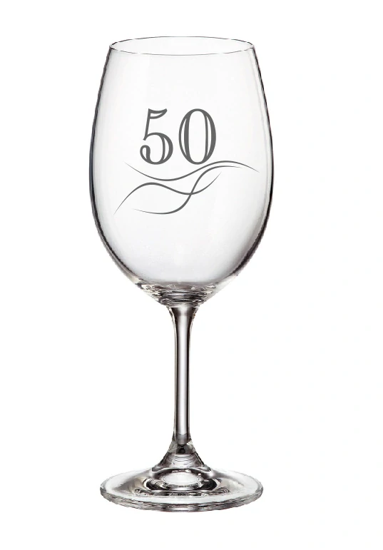 Pískovaná sklenička s číslem 50