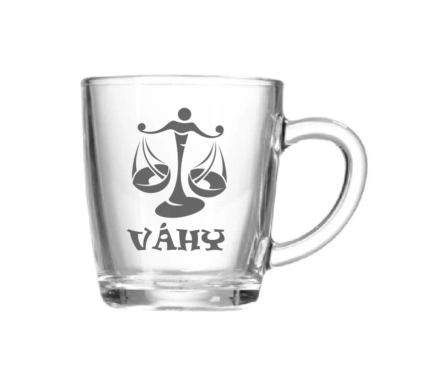 Skleněný hrnek Váhy