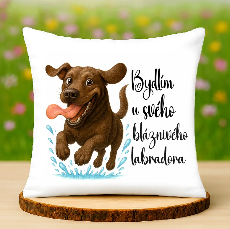 Polštář Labrador hnědý
