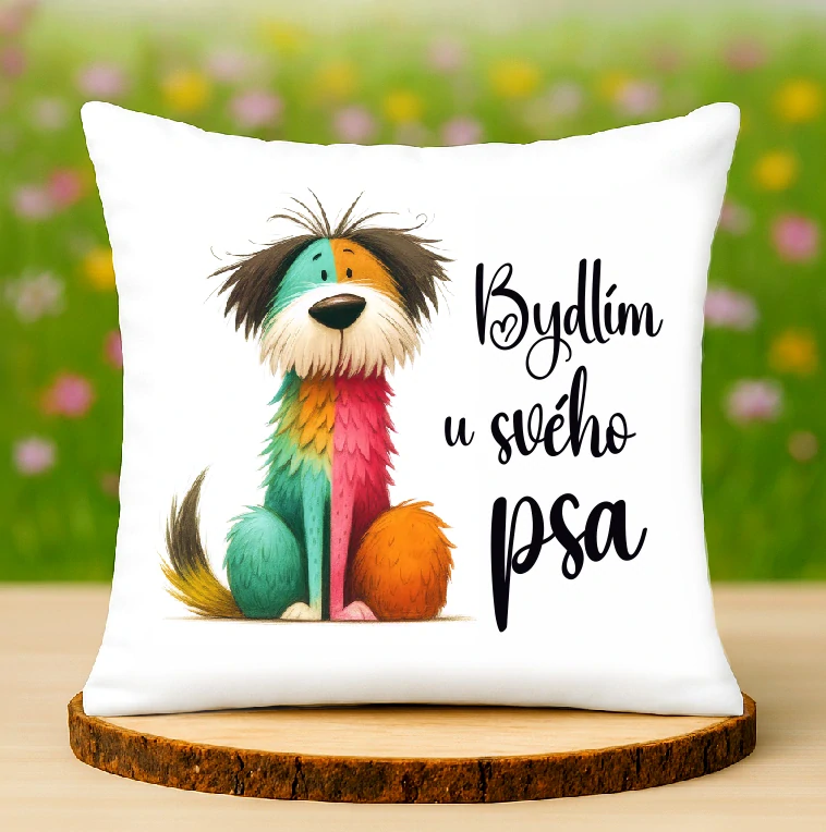 Polštář Bydlím u svého psa