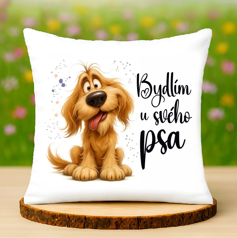 Polštář Bydlím u svého psa