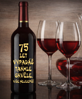 Moravské víno s číslem 75