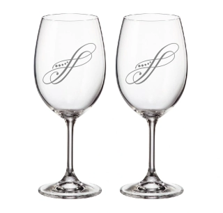 Duo pískované skleničky s kmínkami Swarovski