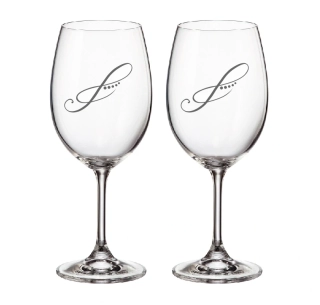 Duo pískované skleničky s kmínkami Swarovski