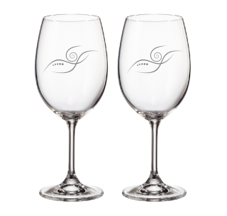 Duo pískované skleničky s kmínkami Swarovski