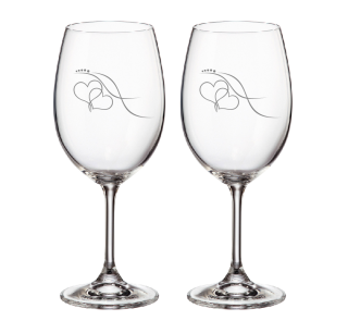 Duo skleničky pískované s kamínkami Swarovski