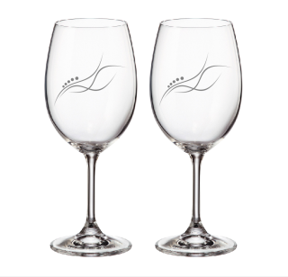 Duo pískované skleničky s kmínkami Swarovski