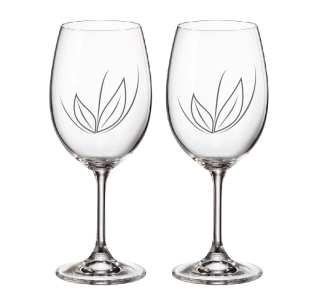 Duo skleničky pískované s kamínkami Swarovski