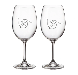 Duo pískované skleničky s kmínkami Swarovski