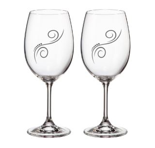 Duo pískované skleničky s kmínkami Swarovski