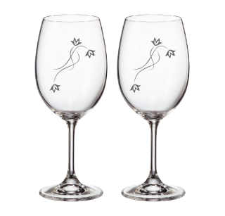 Duo pískované skleničky s kmínkami Swarovski