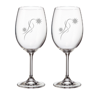 Duo skleničky pískované s kamínkami Swarovski
