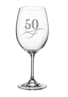 Pískovaná sklenička s číslem 50