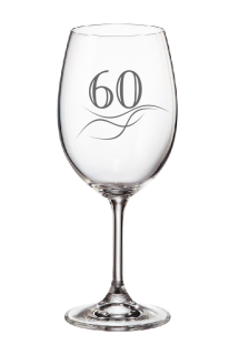 Pískovaná sklenička s číslem 60
