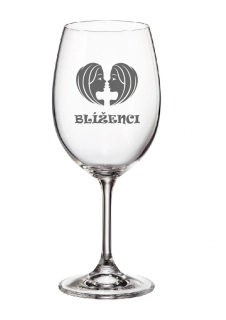Pískovaná sklenička Blíženci