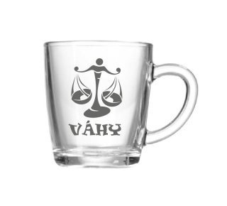 Skleněný hrnek Váhy
