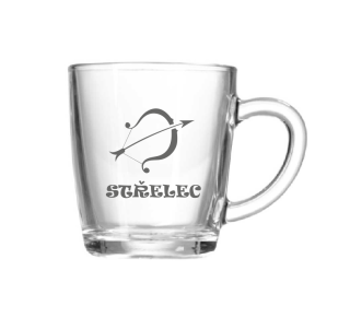 Skleněný hrnek Střelec